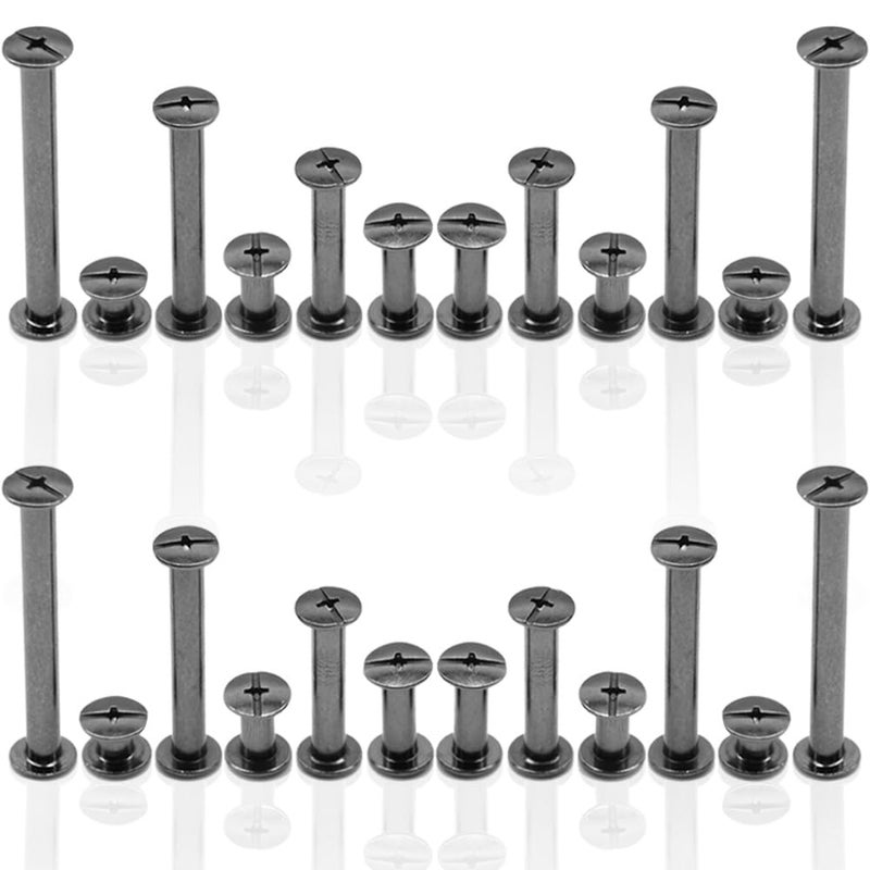 Ruidee 140 Pcs/70 Set Chicago Screws M5 Stainless Steel Binding Screw Post Leather Screws Metal Nail Rivet Chicago Button for Albums Belt Bookbinding (ZD-C/Gunmetal) - Image 1